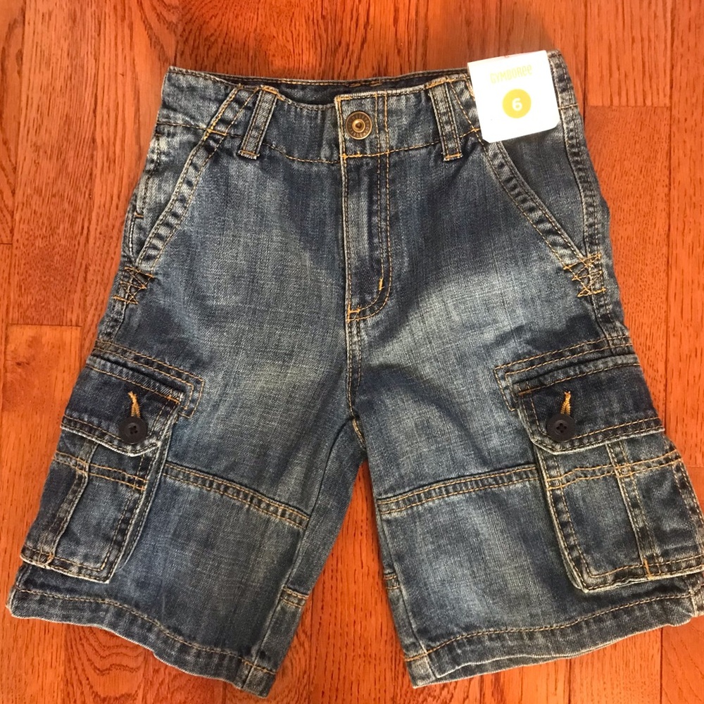 Gymboree Boys Denim Cargo Shorts 6 NWT